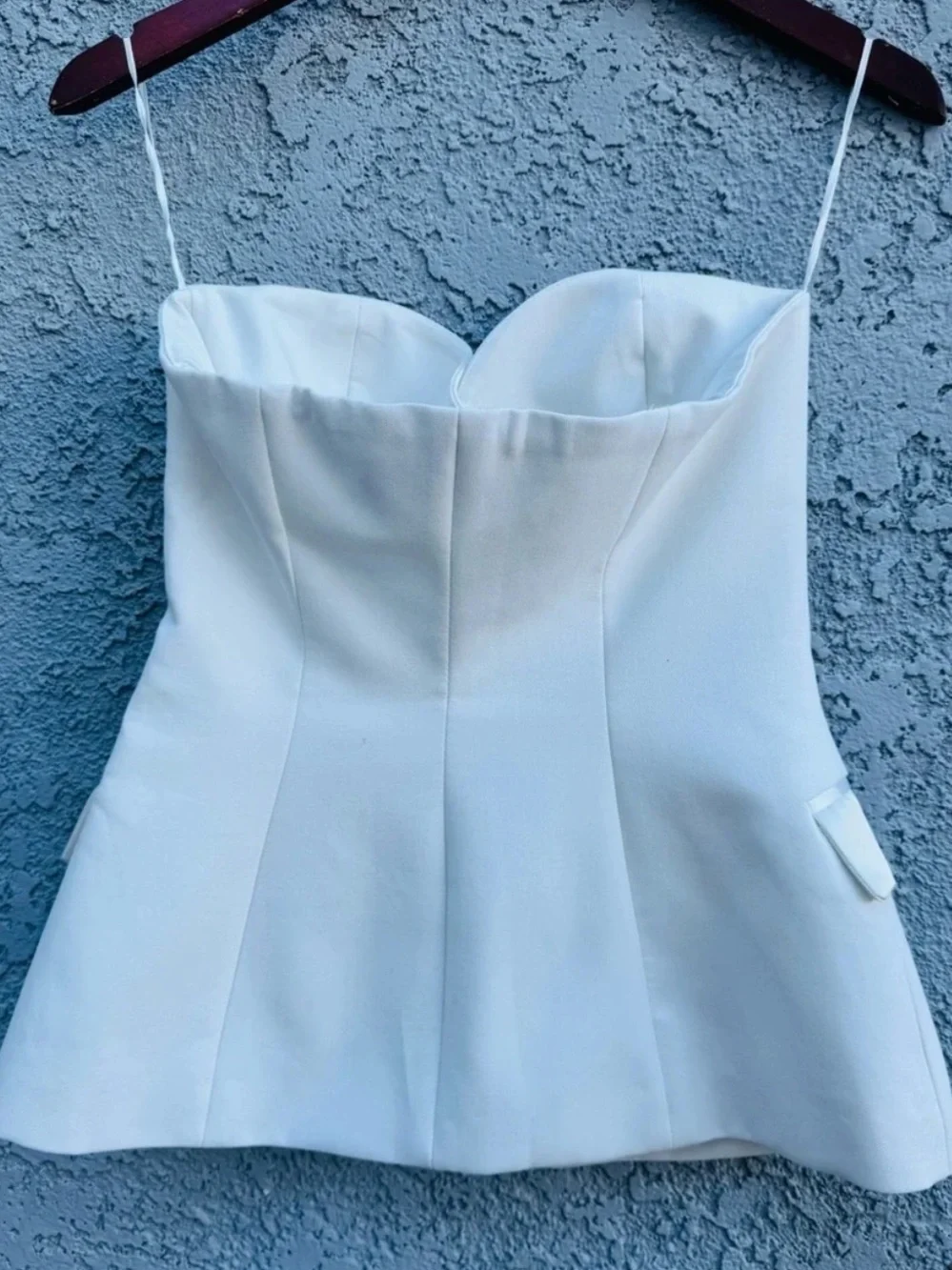 Zara Strapless White Corset Blazer Top Structured Tailored Vest Size L